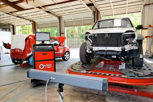certified collision repair car on rack certified collision repair car on rack